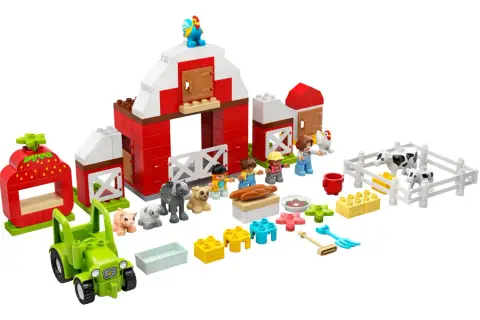 Lego Duplo Bauernhof Anleitung: Ein bunter Bauernhof mit Traktor, Tieren und Figuren lädt zum Spielen ein.