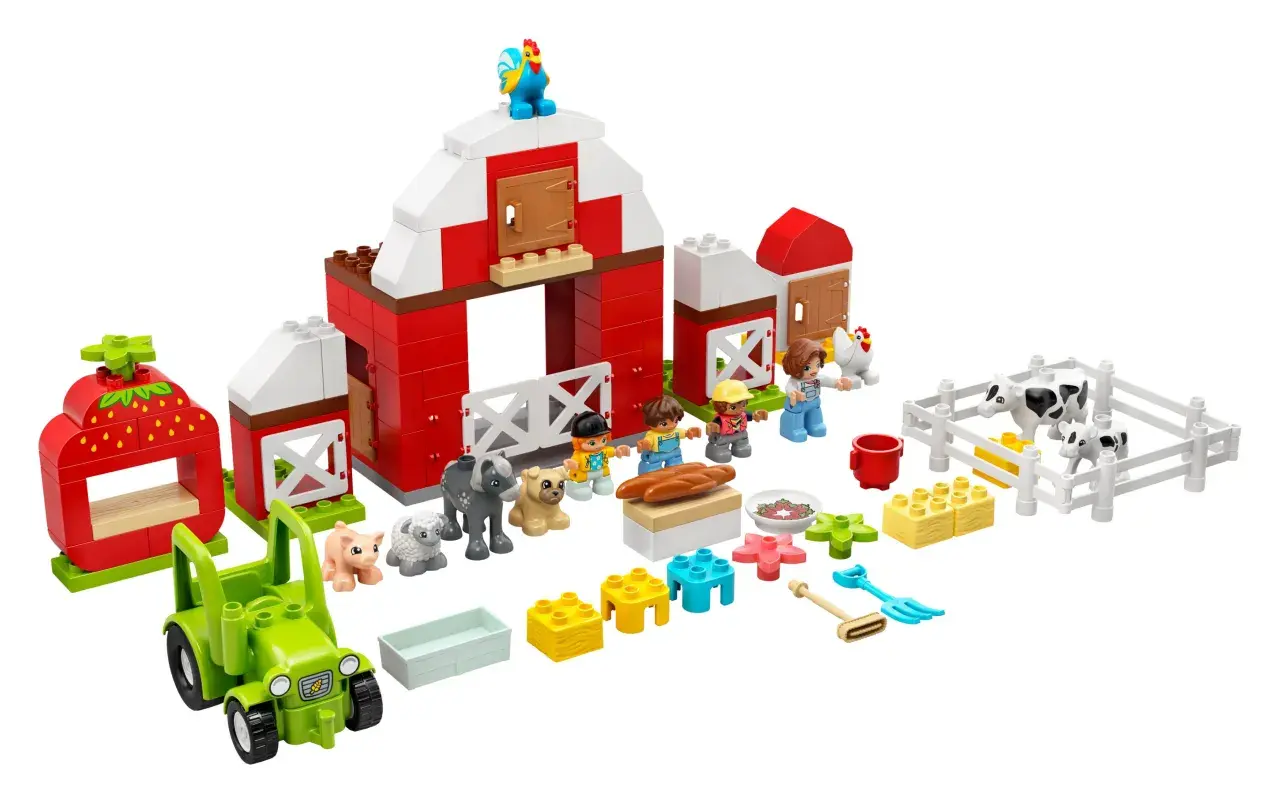 Lego Duplo Bauernhof Anleitung: Ein bunter Bauernhof mit Traktor, Tieren und Figuren lädt zum Spielen ein.